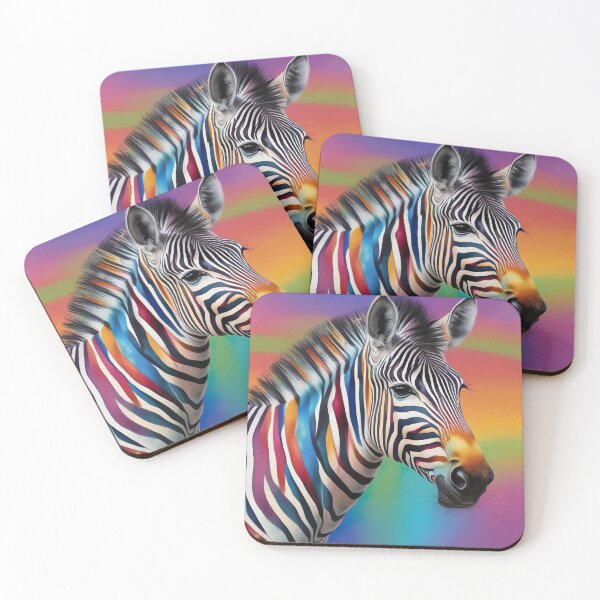 Artikelvorschau, Farbenfrohe Zebra-Regenbogen-Pop-Art – Lebendiges, mehrfarbiges Zebra-Design entworfen und verkauft von WordPlayStudio.