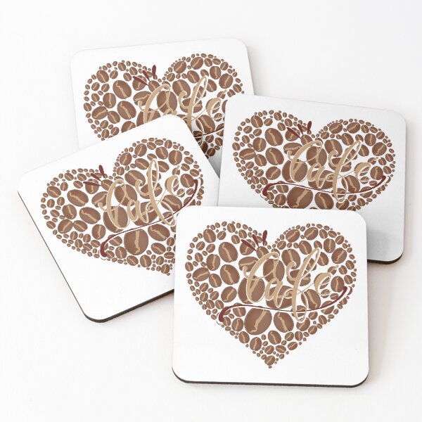 Item preview, Golden Coffee Bean Heart designed and sold by Coffee & Designs.