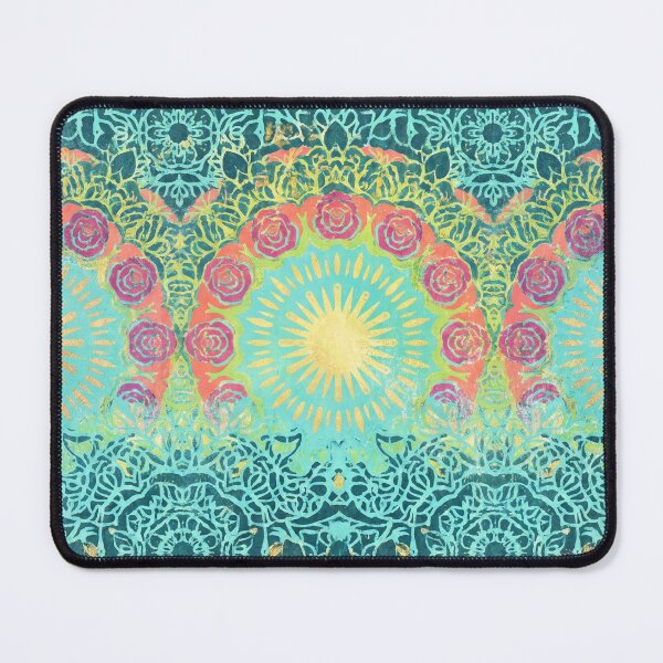 Item preview, Playful Vintage Mandala — Turquoise & Brights with Gold Flecks designed and sold by Jandedan.
