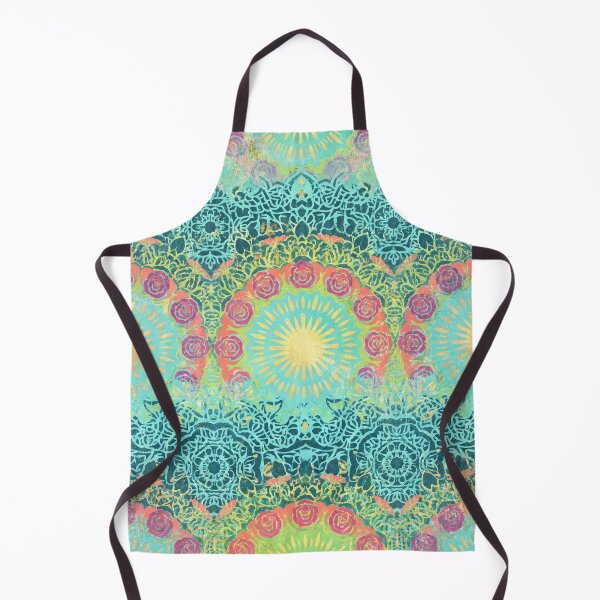 Item preview, Playful Vintage Mandala — Turquoise & Brights with Gold Flecks designed and sold by Jandedan.