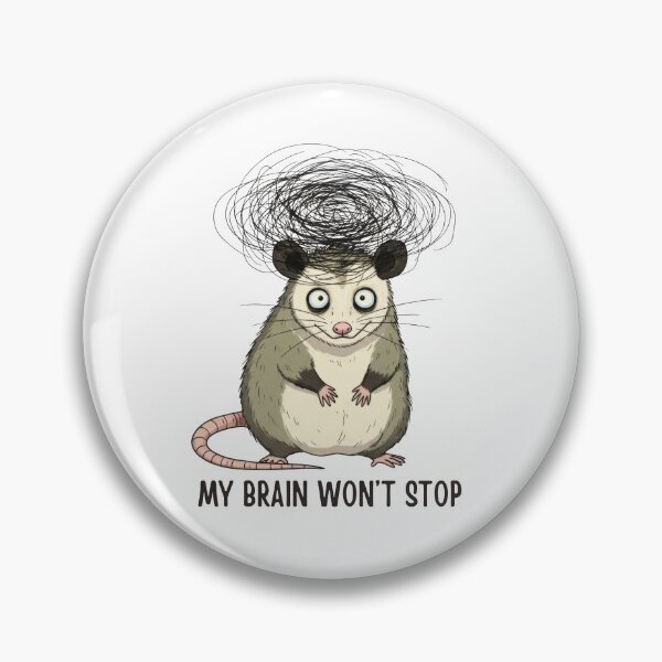 Item preview, Overthinking Opossum. My Brain Won’t Stop  designed and sold by ChernotytskaArt.