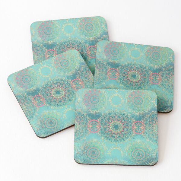 Item preview, Playful Vintage Mandala — Turquoise & Brights with Gold Flecks designed and sold by Jandedan.