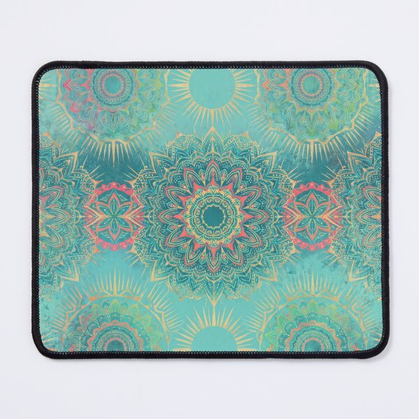Item preview, Playful Vintage Mandala — Turquoise & Brights with Gold Flecks designed and sold by Jandedan.