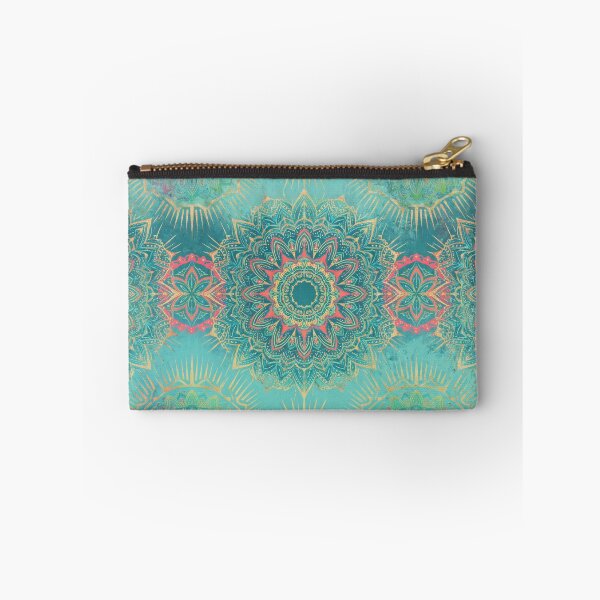 Item preview, Playful Vintage Mandala — Turquoise & Brights with Gold Flecks designed and sold by Jandedan.