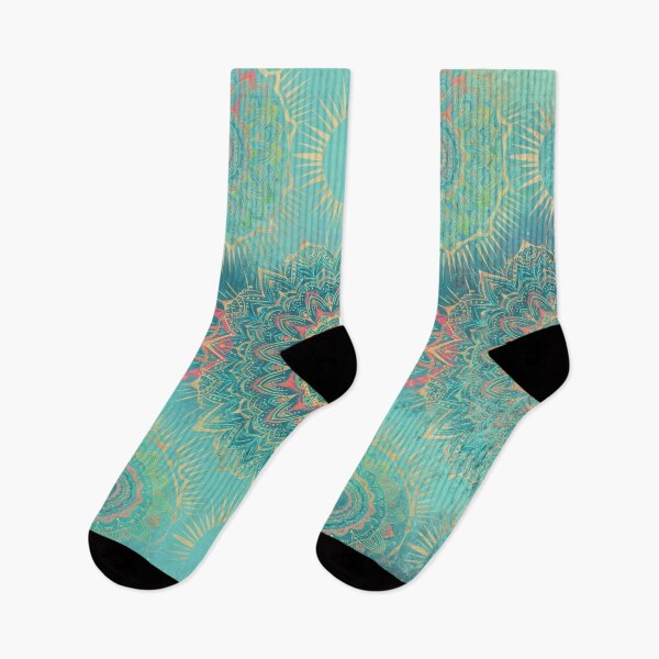 Item preview, Playful Vintage Mandala — Turquoise & Brights with Gold Flecks designed and sold by Jandedan.