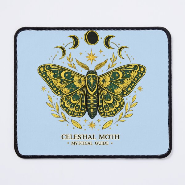 Item preview, Celestial Moth Mystical Guide Vintage Moon Phases Gothic Fantasy Art designed and sold by arifali786.