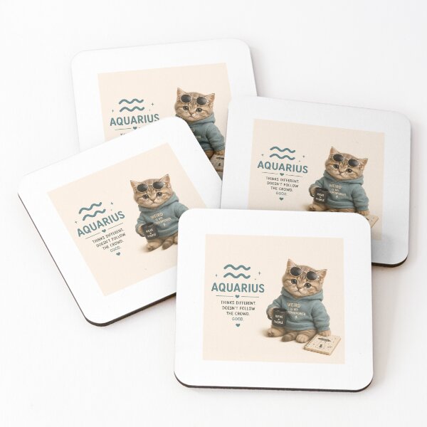 Item preview, Aquarius Zodiac Cat – Funny Weird Astrology Kitty designed and sold by LovelyCatGalaxy.