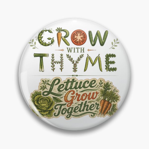 Item preview, Grow With Thyme and Lettuce Grow Together Vintage Vegetable Garden designed and sold by FireOrchid.
