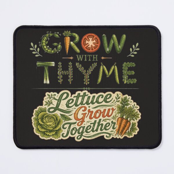 Item preview, Grow With Thyme and Lettuce Grow Together Vintage Vegetable Garden designed and sold by FireOrchid.