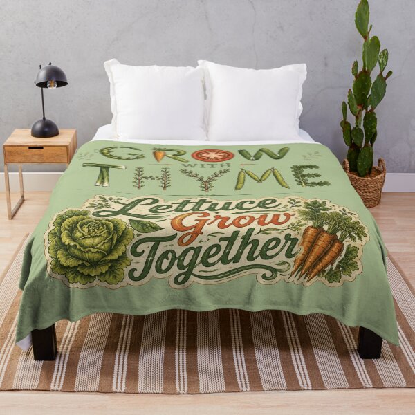 Item preview, Grow With Thyme and Lettuce Grow Together Vintage Vegetable Garden designed and sold by FireOrchid.