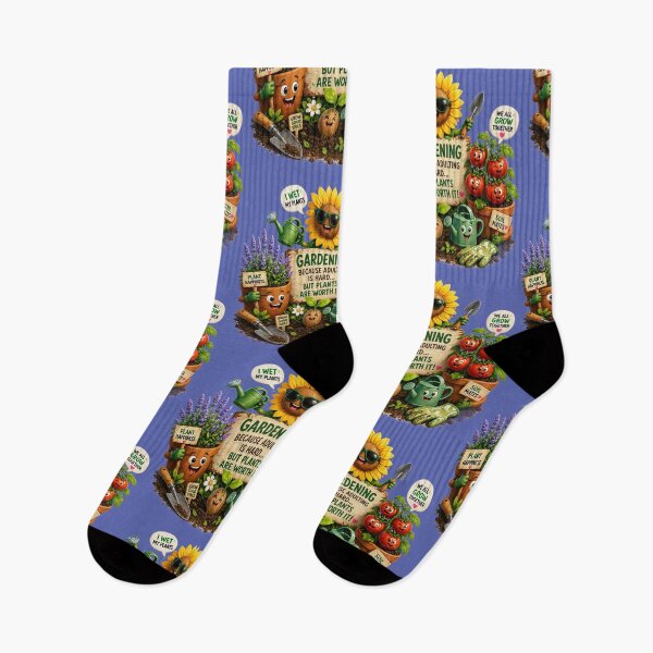 Item preview, Gardening Because Adulting Is Hard: Cheerful Plants, Sunflower, Watering Cans and Garden Tools designed and sold by FireOrchid.
