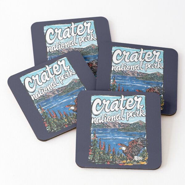 Item preview, Crater Lake National Park Colorful Landscape Retro Eagle designed and sold by HowToCanadian.