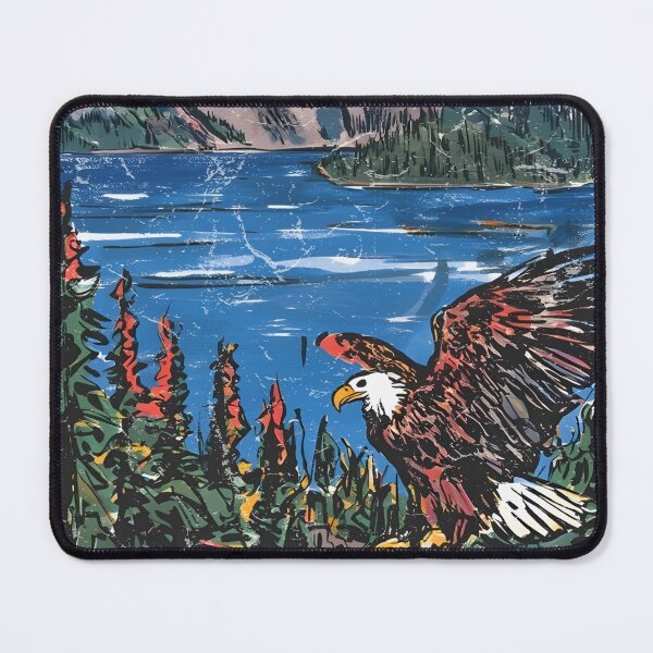 Item preview, Crater Lake National Park Colorful Landscape Retro Eagle designed and sold by HowToCanadian.