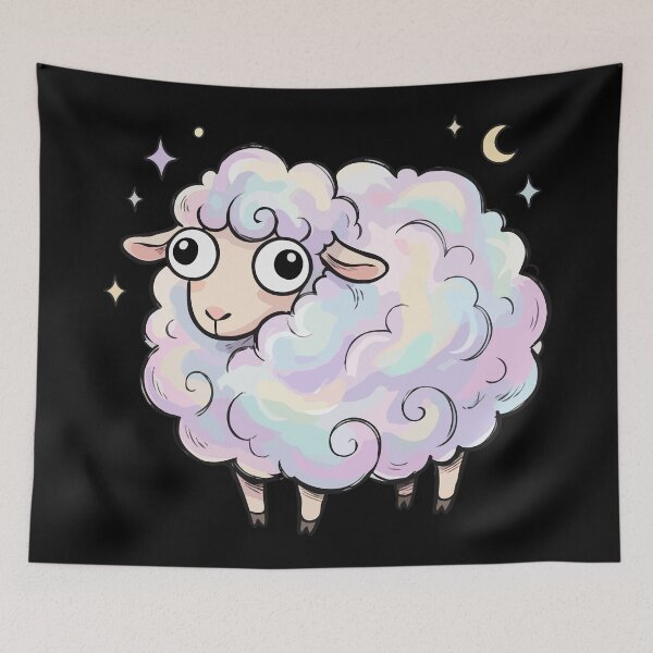 Item preview, Iridescent Fluffy Celestial Ewe designed and sold by Emegan Print Art.