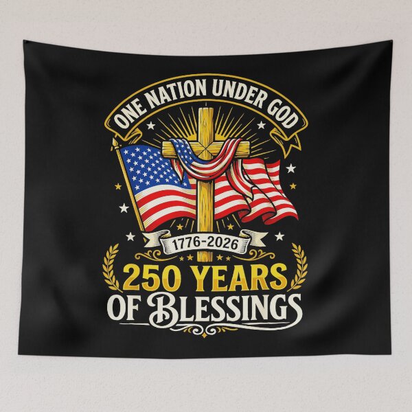 Item preview, One Nation Under God 250 Years Of Blessings American Patriot Christian USA Anniversary designed and sold by QuentinHarrow.