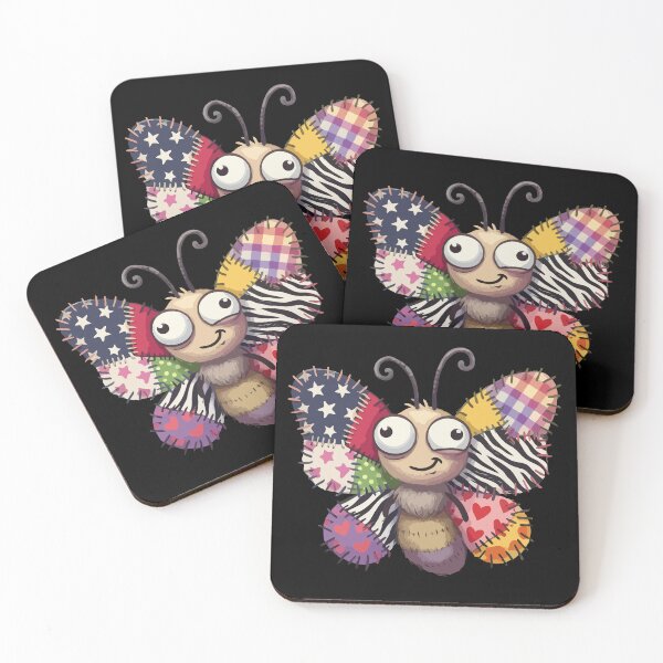 Item preview, Patchwork Patterned Winged Insect designed and sold by Emegan Print Art.