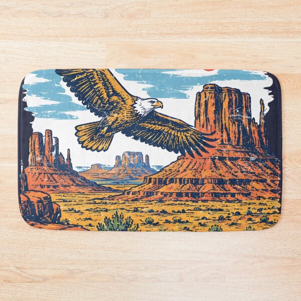 Item preview, Monument Valley National Park Colorful Landscape Retro Eagle designed and sold by HowToCanadian.
