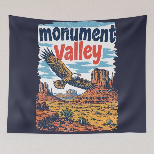 Item preview, Monument Valley National Park Colorful Landscape Retro Eagle designed and sold by HowToCanadian.