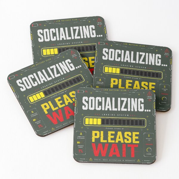 Item preview, Socializing Please Wait Funny Introvert Loading Design designed and sold by LowBatteryStudio ⭐.