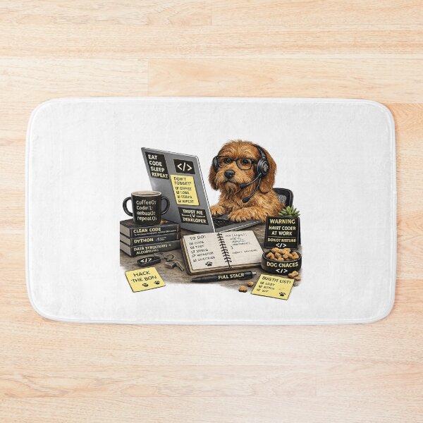 Item preview, Basset Fauve de Bretagne Coding Dog – Realistic Programmer Puppy designed and sold by YamiSociety.