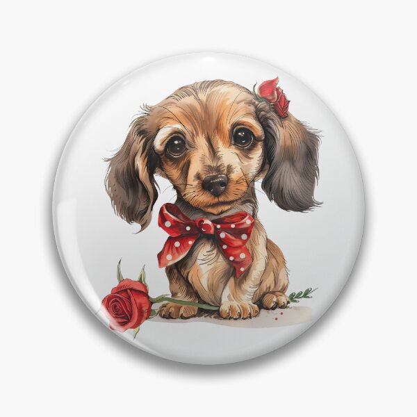 Item preview, Romantic Wiener Dog Love with Rose designed and sold by Erika Kaisersot.