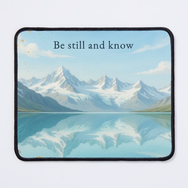 Item preview, Be still and know mountain lake reflection wildflower oil painting designed and sold by icemanphotos.