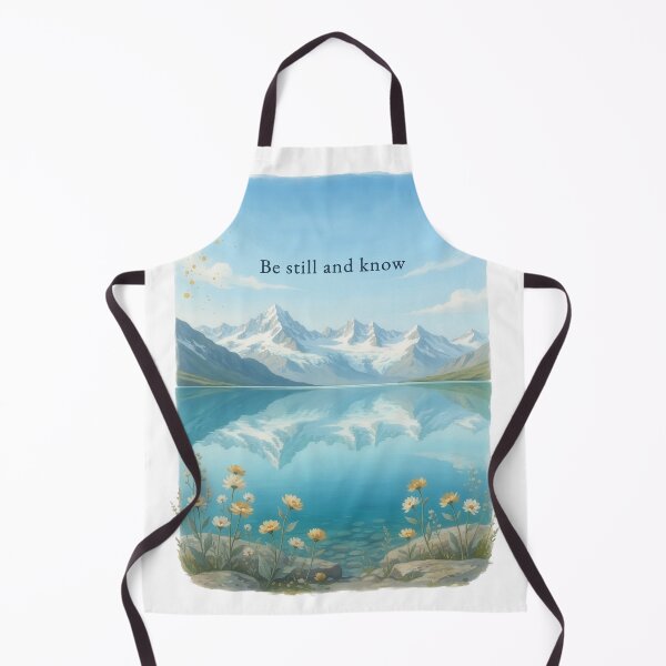 Item preview, Be still and know mountain lake reflection wildflower oil painting designed and sold by icemanphotos.