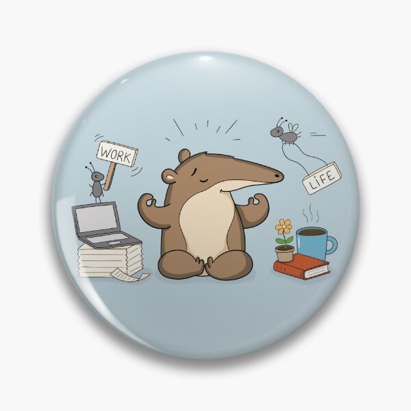 Item preview, Work Life Balance Cute Anteater Meditation Cartoon designed and sold by OKartashova.