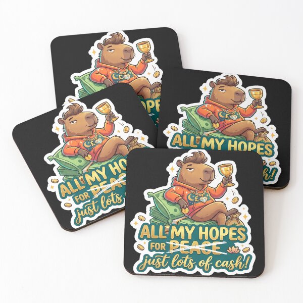Item preview, Rich Capybara Hopes for Cash Not Peace designed and sold by CrystalMineArts.