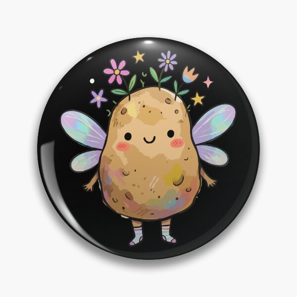 Item preview, Kawaii Cottagecore Iridescent Winged Spud designed and sold by Emegan Print Art.