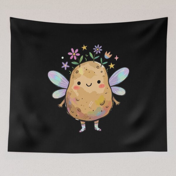 Item preview, Kawaii Cottagecore Iridescent Winged Spud designed and sold by Emegan Print Art.
