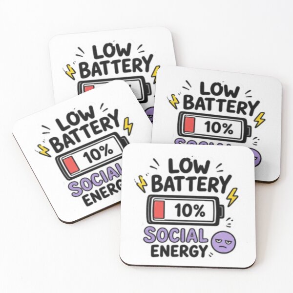Item preview, Low Battery – Social Energy Drained Funny Introvert Sticker designed and sold by Jyotisima8929.