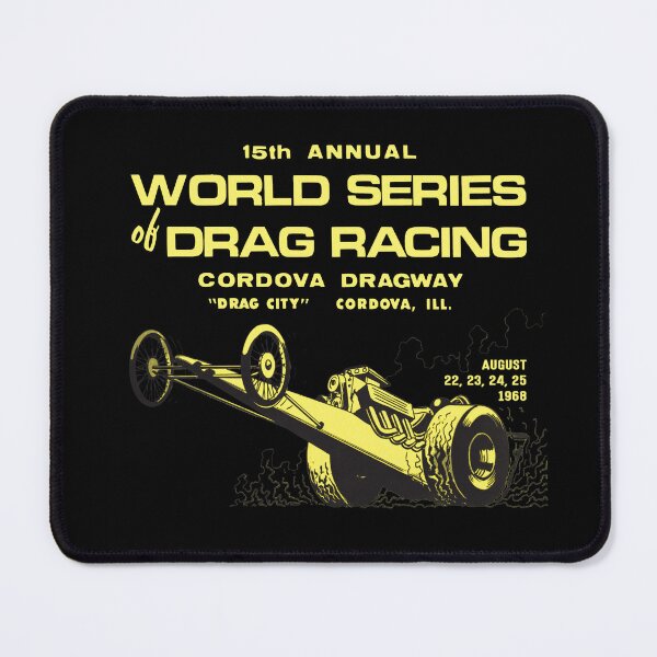 Item preview, 1968 World Series of Drag Racing, Cordova Dragway, Drag City, Illinois - yellow print. designed and sold by retropetrol.