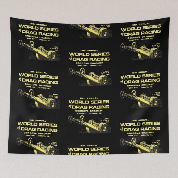 Item preview, 1968 World Series of Drag Racing, Cordova Dragway, Drag City, Illinois - yellow print. designed and sold by retropetrol.