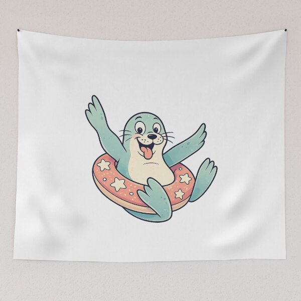 Item preview, Cute Seal With Floatie Summer Beach Graphic designed and sold by SoftSproutstu.