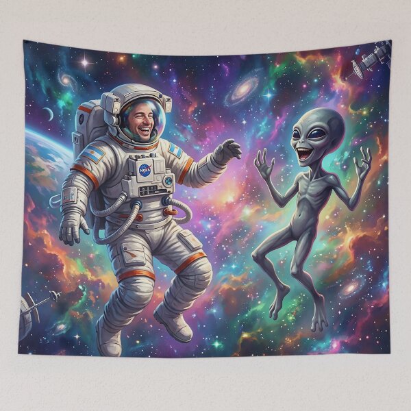 Item preview, Astronauta & alien in space designed and sold by Bandey one.