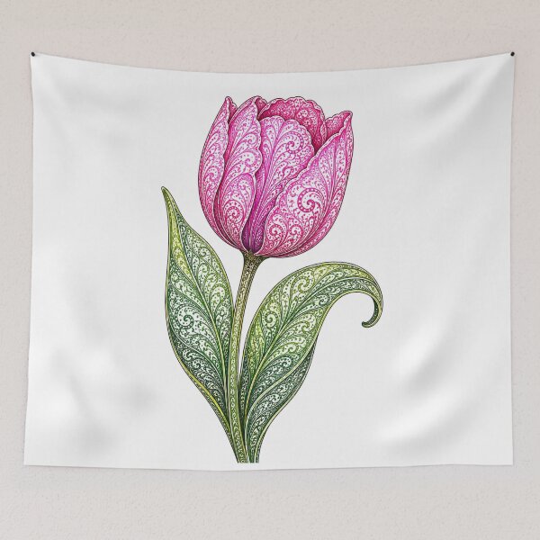 Aperçu de l'œuvre Tulipe rose délicate créée et vendue par PaintedbyCarol.