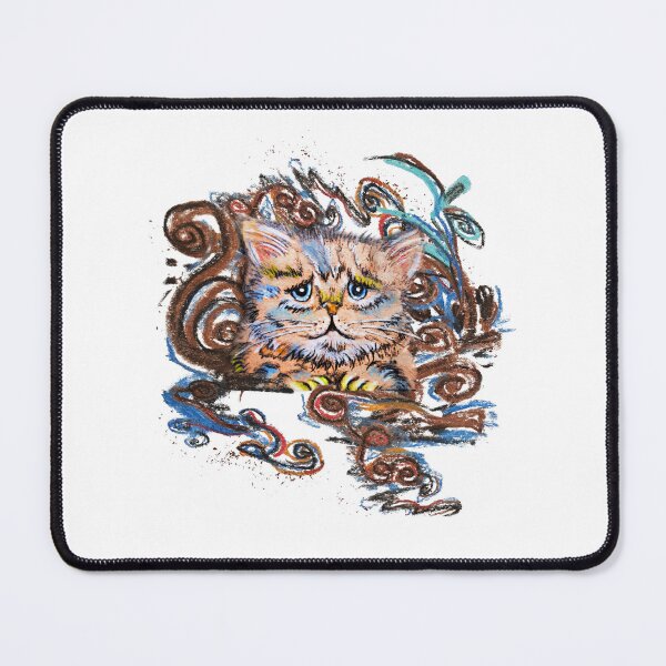 Item preview, Sad Cat Sticker, Expressive Tired Kitten Pastel Art designed and sold by Vesivariart.