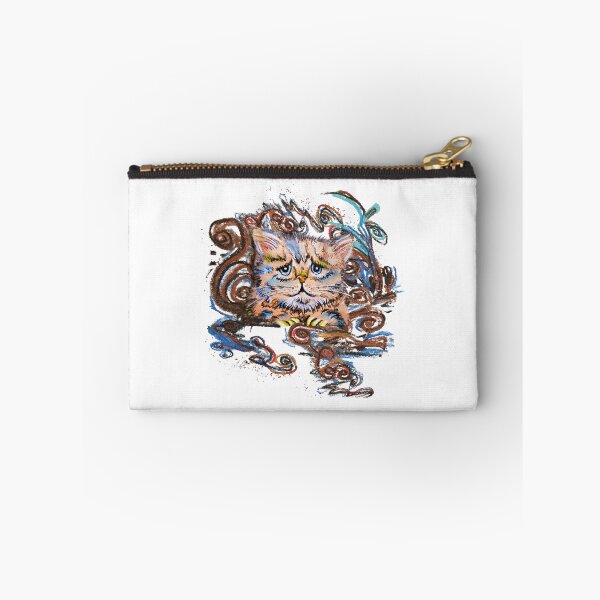 Item preview, Sad Cat Sticker, Expressive Tired Kitten Pastel Art designed and sold by Vesivariart.
