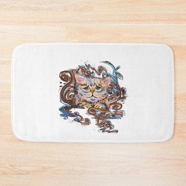 Item preview, Sad Cat Sticker, Expressive Tired Kitten Pastel Art designed and sold by Vesivariart.