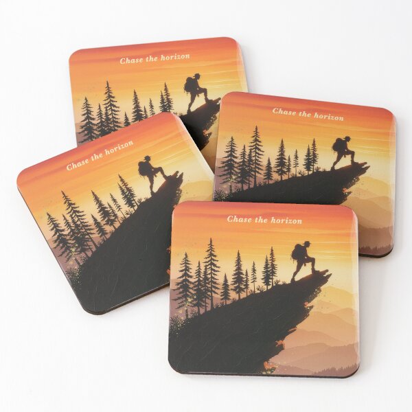 Item preview, Chase the horizon hiker sunset ridge silhouette oil painting art designed and sold by icemanphotos.