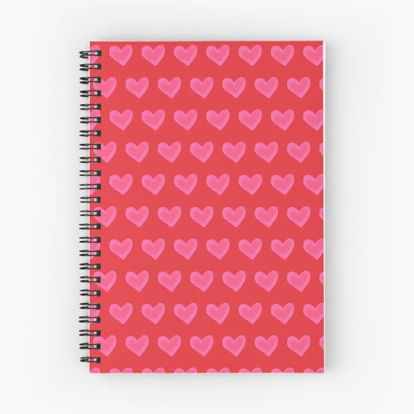 Artikelvorschau, Rosa Aquarellherzen auf rotem Valentinstagsdruck entworfen und verkauft von AshDollCreations.