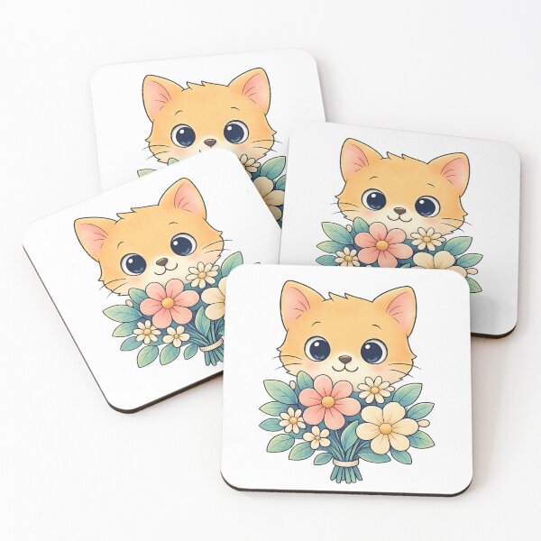 Item preview, Cat and Flowers Cute Floral Aesthetic Graphic designed and sold by SoftSproutstu.