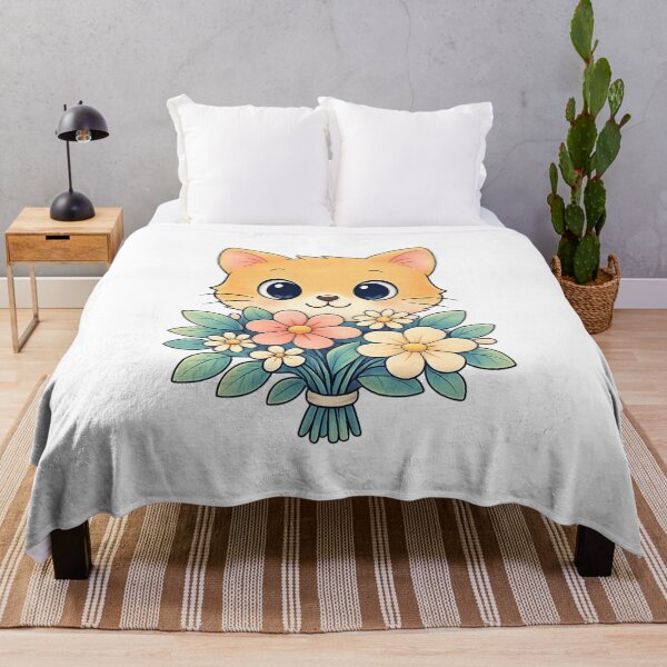 Item preview, Cat and Flowers Cute Floral Aesthetic Graphic designed and sold by SoftSproutstu.