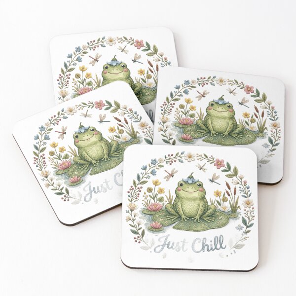 Item preview, Just Chill Frog T-Shirt | Vintage Watercolor Cottagecore Frog on Lily Pad Tee designed and sold by DmaarGroup.