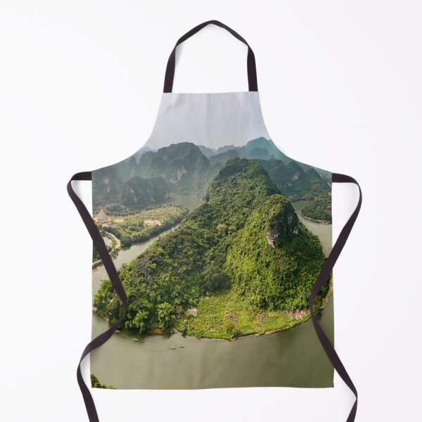 Item preview, Aerial Trang An Peaks - Ninh Binh, Vietnam | Epic Limestone Karst Drone Landscape Art designed and sold by Ross.A.Campbell.