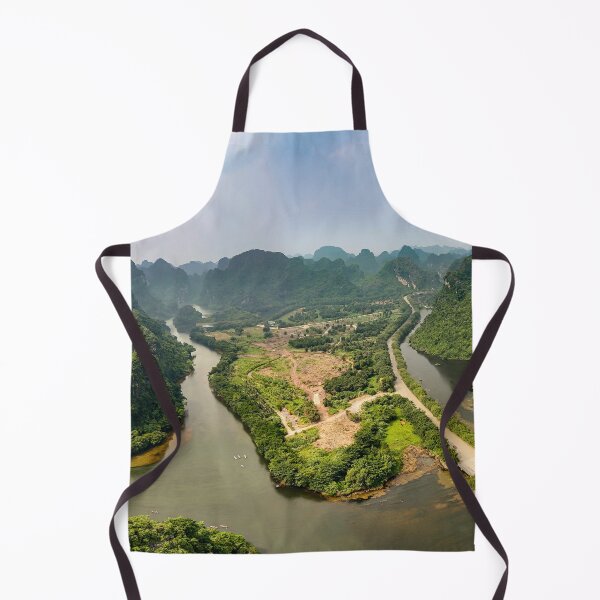 Item preview, Aerial Trang An Peaks - Ninh Binh, Vietnam | Epic Limestone Karst Drone Landscape Art designed and sold by Ross.A.Campbell.