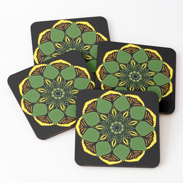 Item preview, Vibrant Green and Yellow Nature Mandala Design designed and sold by StudioNoRule.