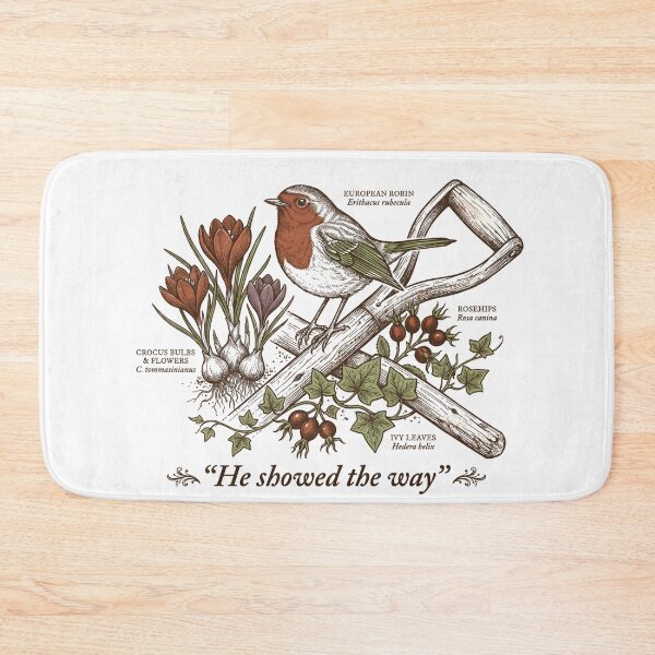 Item preview, He Showed the Way Robin and Garden Tools Design designed and sold by Fenay Designs.