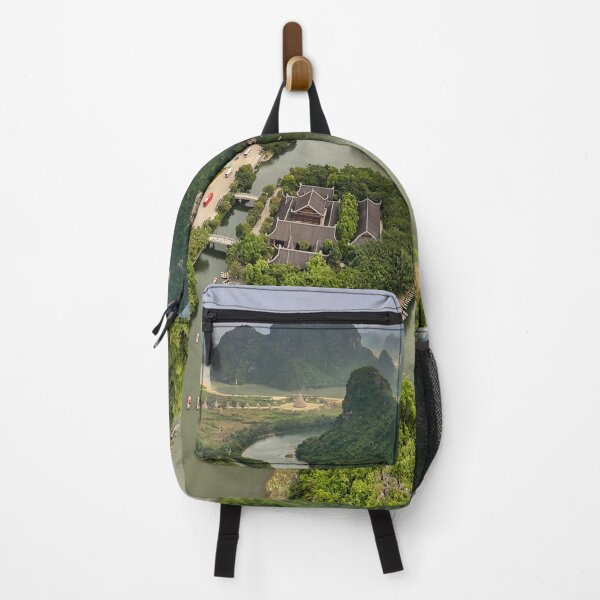Item preview, Aerial Trang An Peaks - Ninh Binh, Vietnam | Epic Limestone Karst Drone Landscape Art designed and sold by Ross.A.Campbell.